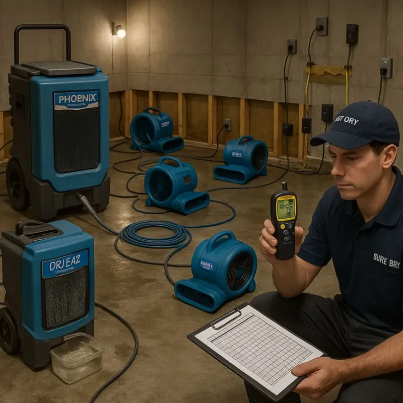 Structural Drying and Dehumidification process in Whiting, WI